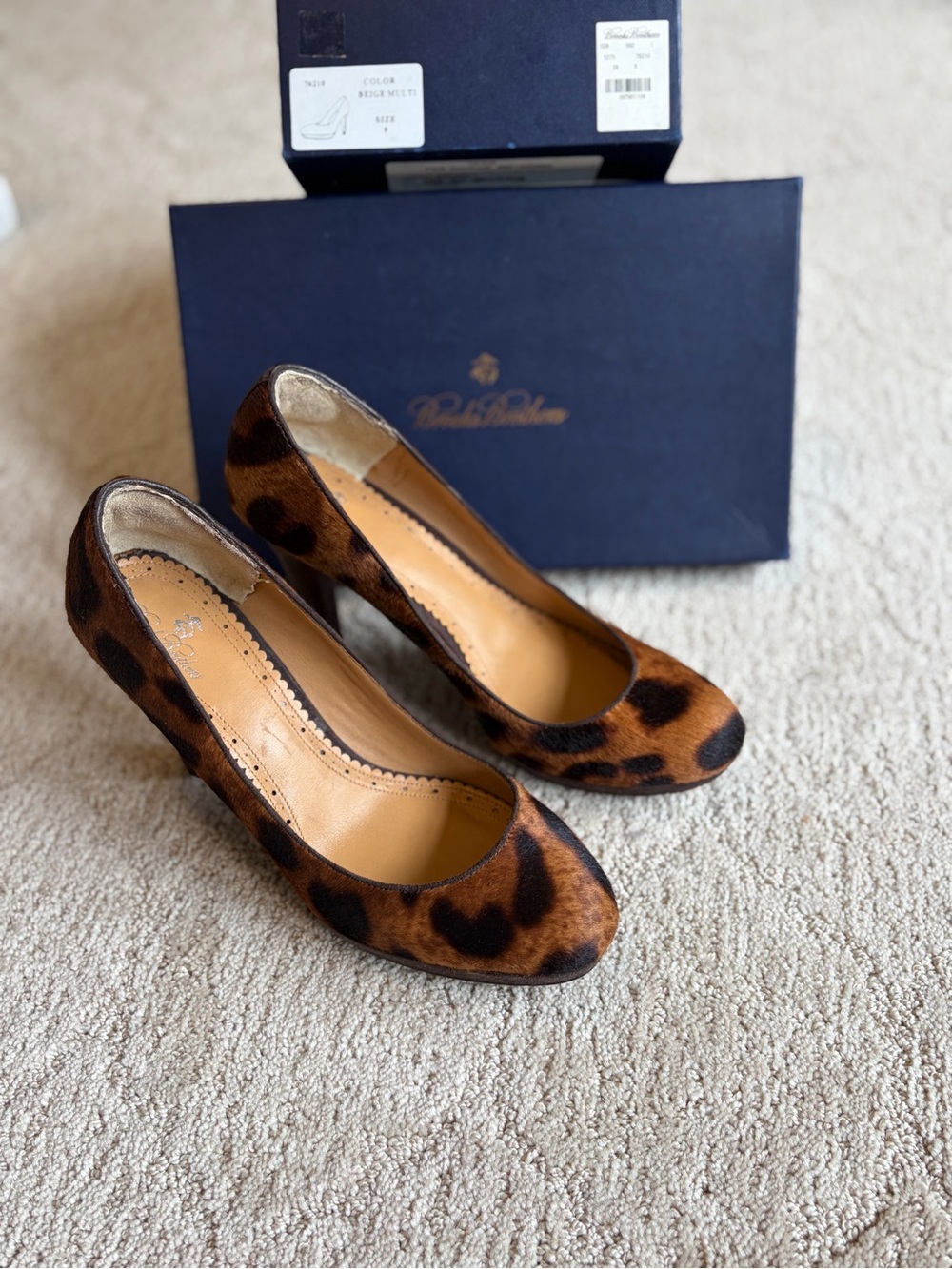 Brooks Brothers Leopard-Print Calf Hair Pumps in Brown and Black - Picture 2 of 8